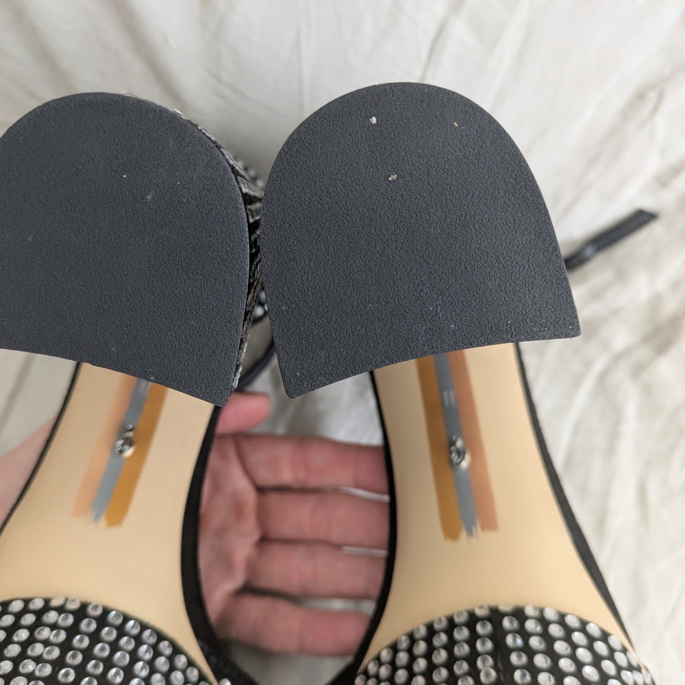 Sam Edelman Nellie Rhinestone Black Limited Edition Platform Heels Sandals 11 - Picture 6 of 9